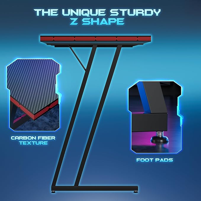 Homall L Shaped Gaming Desk Computer Corner Desk PC Gaming Desk Table with Large Monitor Riser Stand for Home Office Sturdy Writing Workstation (Black, 51 Inch)