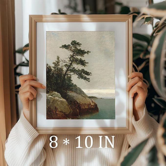 uniro Old Pine Vintage Canvas Wall Art for Home Decor, Spring Landscape Art Print, Old Pine Posters Oil Painting Wall Art, Rustic Wall Decor for Living Room, Bedroom, Bathroom Decor( 8" x 10"-UNFRAMED)
