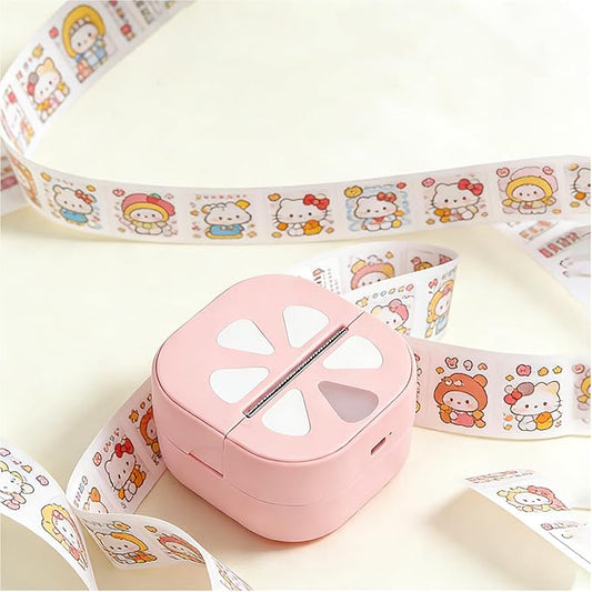 ciciglow D20 Pink Mini Sticker Printer, Label Maker Machine with 3 Rolls Colored Thermal Paper (Battery Included), Portable Inkless Sticker Maker, APP, for DIY Crafts, Journaling, Office Home Use