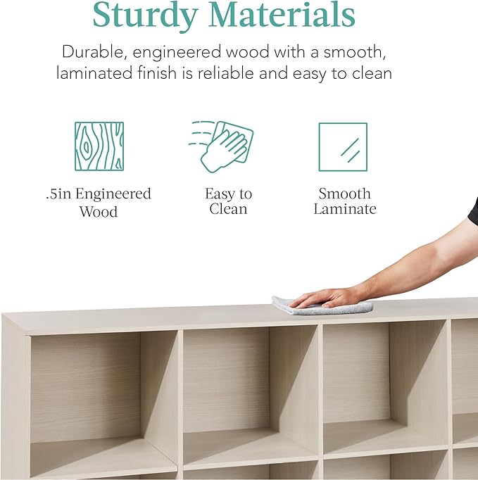 Best Choice Products 8-Cube Storage Organizer, 13.5in Shelf Opening, Bookcase, Display Shelf, Customizable w/ 2 Removable Back Panels – Whitewash