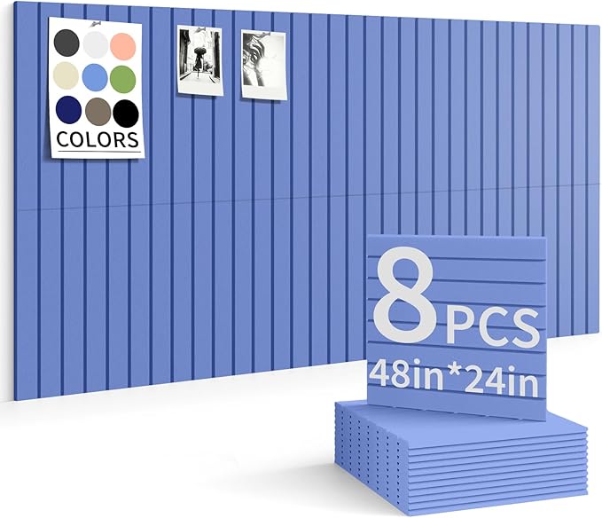 Large Bulletin Board 48"x 24" Cork Boards for Walls, 12 Pack Felt Wall Panels Photo Board, Cork Board for Office Home Pin Board