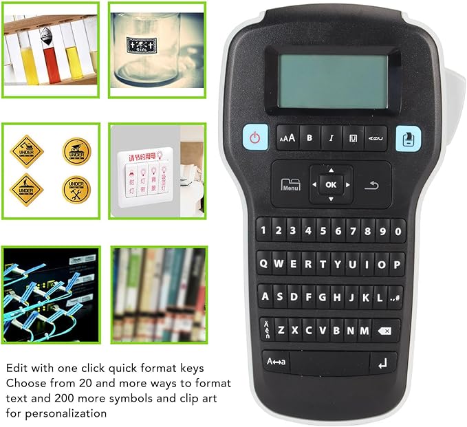 Sanpyl Label Printer, Fast, Easy Portable, Custom Printing, Large Screen, Black, Monochrome, USB, Office