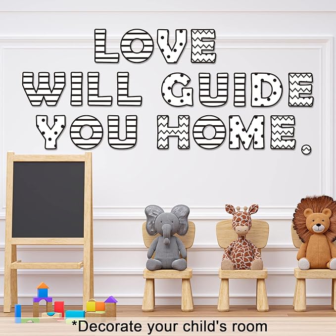 150 PCS Large 7" Bulletin Board Letters Set, Black and White Classroom Alphabet Cutout Letter for Bulletin Board Display Home School, A Great Helper to Inspire Students' Learning Interest