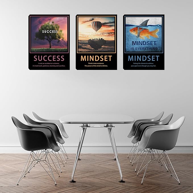 Azrosap Motivational Wall Art Canvas Prints Wall Decor Size: 72"Wx36"H, 36"Hx72"W Modern Inspirational Quotes Wall Mount Framed Wall Decor for Office, Living Room, Bedroom