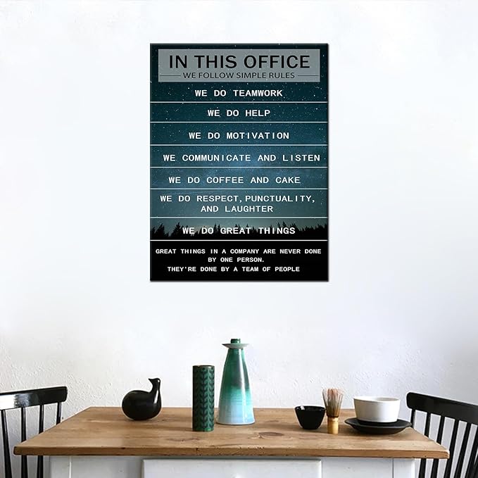 Inspirational Wall Art Motivational Quotes In This Office Poster Print Use for Modern Home Living Room Office Workplace Wall Decor Artwork Stretched and Framed Ready to Hang [18''Wx24''H]