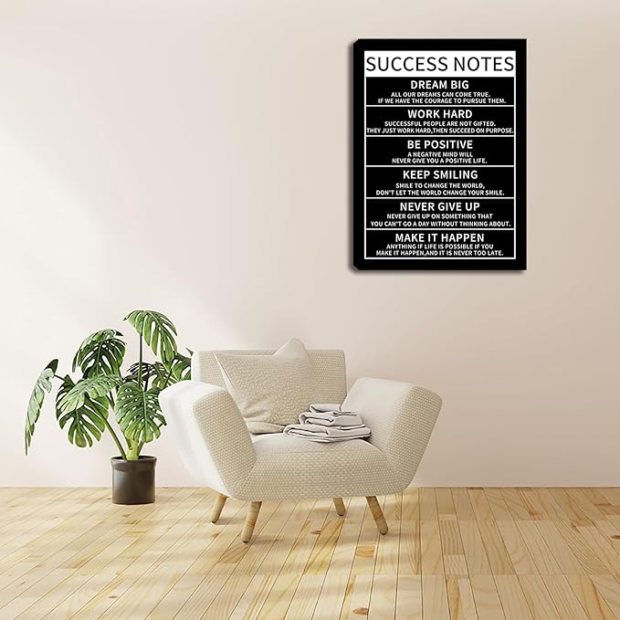 Motivational Office Wall Decor Posters Inspirational Black Wolf Canvas Wall Art Posters Prints Entrepreneur Quote Wall Picture Paintings Artwork Home Bedroom Living Room Decor Framed 12"x16"