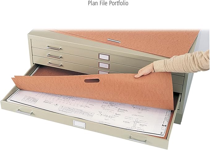 Safco Products Flat File for 36" W x 24" D Documents, 5-Drawer (Additional Options Sold Separately), Tropic Sand