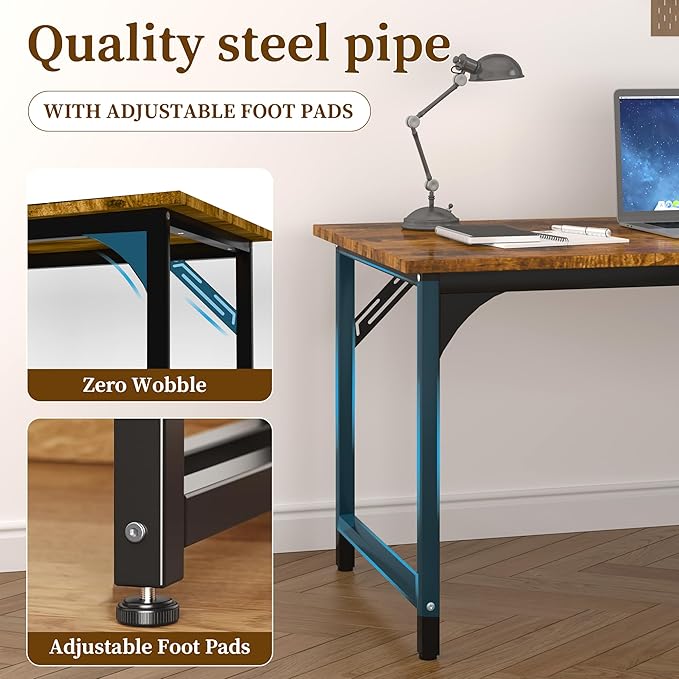 AZN Computer Desk, Office Desk 47'', Computer Desk for Work Study Writing Gaming, Office Desk w/ 24in Wide Desktop & Large Legroom, Home Office Desks w/Waterproof & Scratch-Resistant Surface
