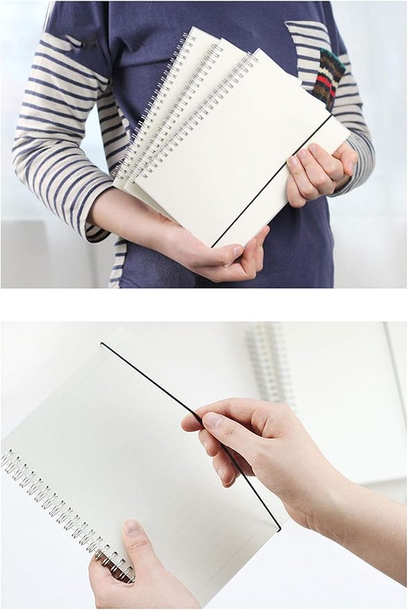 Yansanido Spiral Notebook, 2 Pcs 10.1 Inch x 7.6 Inch B5 Thick Plastic Translucent Frosting Hardcover Dot Paper 80 Sheets -160 Pages Journals for Study and Notes (B5 7.3"X 10"-Dot Grid 2pcs)