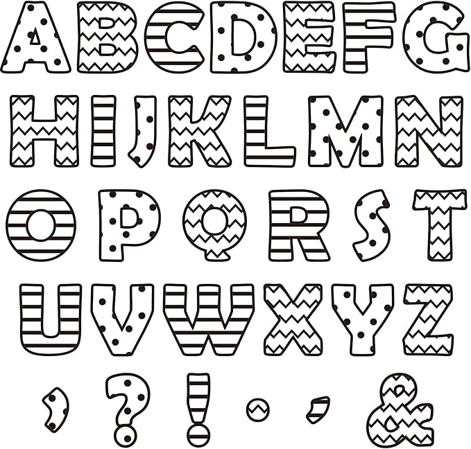 150 PCS Large 7" Bulletin Board Letters Set, Black and White Classroom Alphabet Cutout Letter for Bulletin Board Display Home School, A Great Helper to Inspire Students' Learning Interest