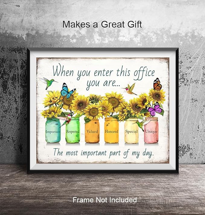 Inspirational Posters For Office 11x14 - Inspirational Quotes Office Wall Decor - positive affirmation Home Decor - Teamwork Posters - Entrepreneur Gifts - Motivation Poster - Unframed Print