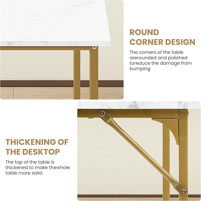 BLKMTY 32" Computer Desk, Home Office Writing Desk, Wood PC Study Work Table, Modern Simple Style Laptop Table with Metal Frame and Smooth Tabletop for Workstation Bedroom, White