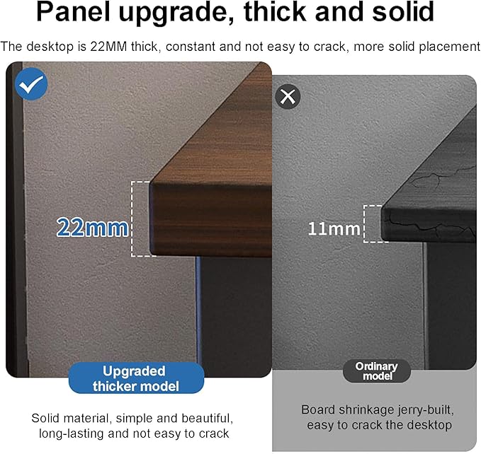 Rustic Computer Desk, Wood & Metal Home Office Desk Industrial Study Executive Desk, Modern Simple Writing Work Table Workstation for Small Spaces(120x60x74cm(47x24x29inch), Brown)