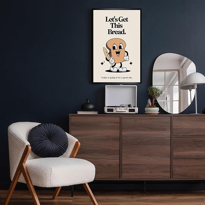 Retro Cute Motivational Canvas Posters Affirmation Positive Quote Wall Art Funny Motivational Inspirational Prints Painting For Office Bedroom Wall Decor 16x24in Framed