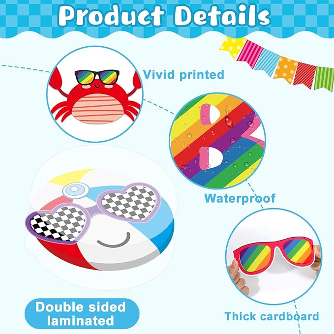 gisgfim Sun Sunglasses Bulletin Board Decorations Summer Hawaiian Paper Cutouts Tropical We’re A Bright Bunch Classroom Bulletin for Back to School Teacher Student Door Wall Chalkboard Decor Supplies