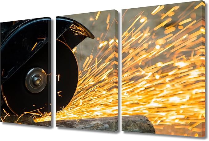 Artwork for Walls Tools Technology Canvas Paintings Wall Art Machine Pictures Wall Decor for Bedroom Framed Canvas Art 3 Panel Posters & Prints Canvas Wall Art Ready to Hang, 36x24 Inch
