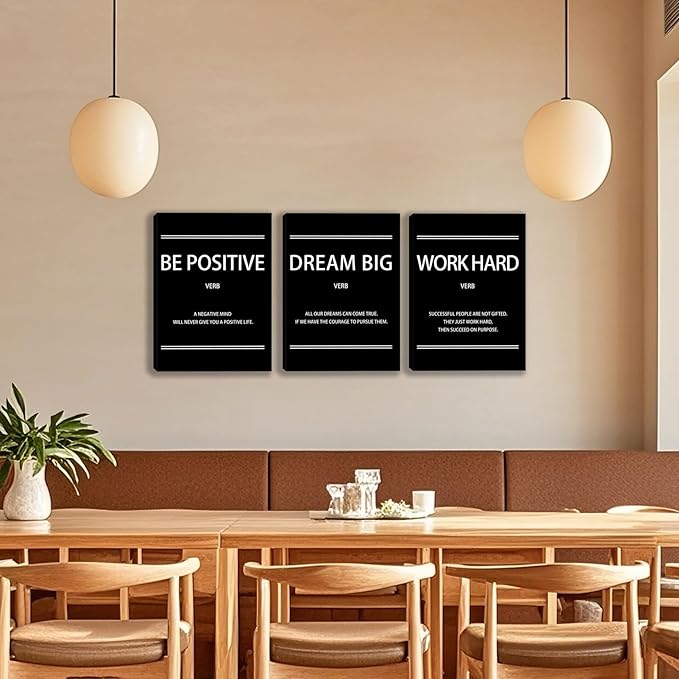 3 Panel Print Canvas Wall Art Motivational Office Wall Decor Painting Inspirational Posters Modern Inspiring Artwork for Home Living Room Bedroom Wall Decor Office Wall Art Ready to Hang - 60"Wx28"H