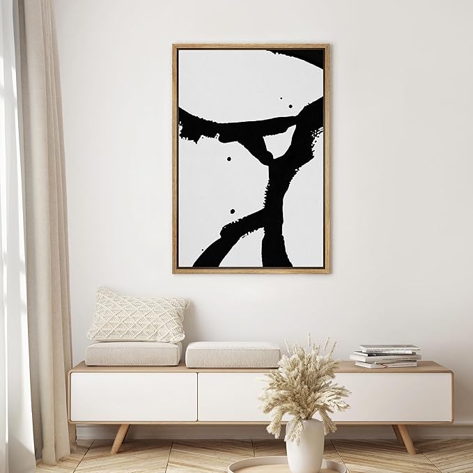 SIGNWIN Framed Canvas Wall Art Abstract Color Block Canvas Prints Home Artwork Decoration for Living Room,Bedroom - 16x24 inches