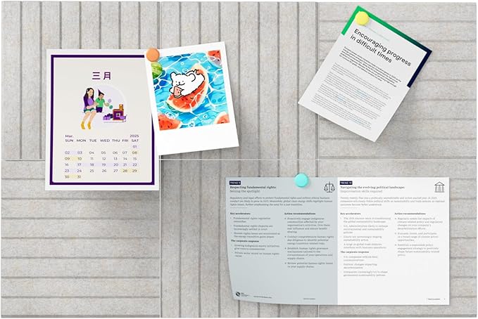 Large Cork Boards for Walls – 36" x 24" Self Adhesive Felt Wall Tiles, Ideal for Office Bulletin Board, Easy to Install Pin Board Photo Board