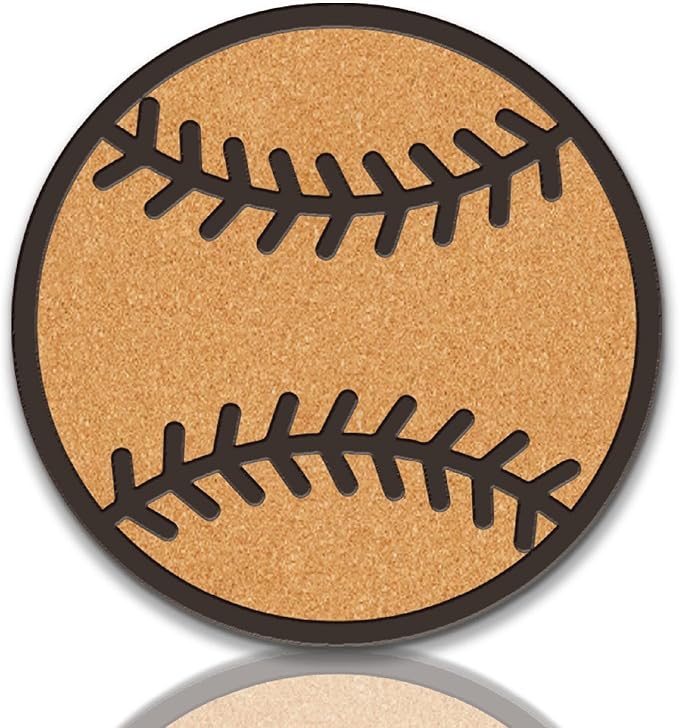 CRASPIRE Pin Cork Board Baseball Framed Bulletin Display Badge Sport 9.8x9.8 Wood Purple Decorative Corkboard Wall Mounted Memory Brooch Lapel Holder Storage for Home Office School Classroom Party