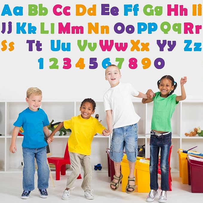 260 PCS Bulletin Board Letters for Classroom 4” Letters Combo Pack Set Colorful Rainbow Classroom Decorations Alphabet Numbers Symbols Letters for Bulletin Board Cutouts Card for Classroom Decor
