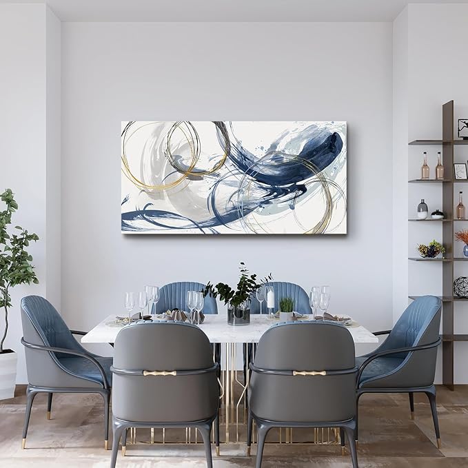 Sxurmtiie lagre Canvas Wall Art Abstract Art Paintings Blue Fantasy Colorful Graffiti on White Background 30inch x60inch Modern Artwork wall Decor for Living Room Bedroom Kitchen