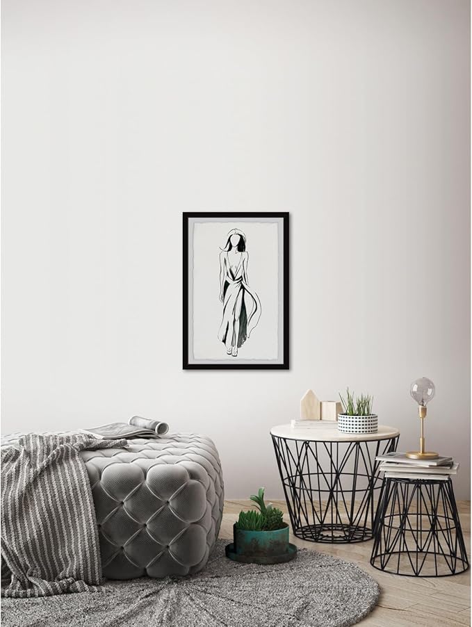 Modern Wall Art Print - Abstract Framed Painting Decor 30x20 - Contemporary Home Office Decor