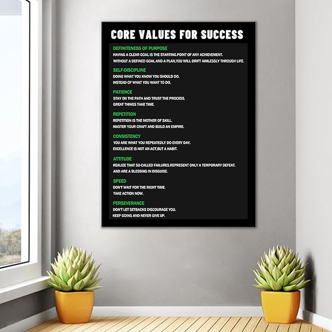 Motivational Canvas Wall Art Inspirational Entrepreneur Quotes Poster Print Wall Decor Wooden Framed Picture Painting Artwork for Living Room Office Workplace Gym Ready to Hang [30''Wx 40''H]