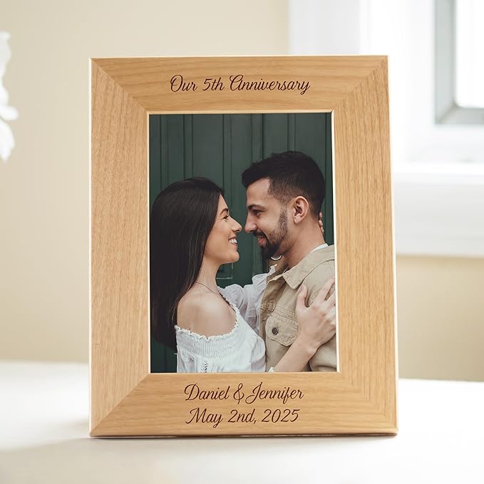 Lifetime Creations Create Your Own Personalized Picture Frame: Engraved Custom Wood Photo Frame, Customizable Gift for Wedding, Anniversary, Birthday (4x6 Inch Portrait)
