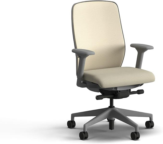 HON Nucleus Task Chair, Spectrum Mesh, Advanced Synchro-Tilt Control, Office Chair with Lumbar Support, Height and Width Adjustable Arms, Titanium Frame, Linen