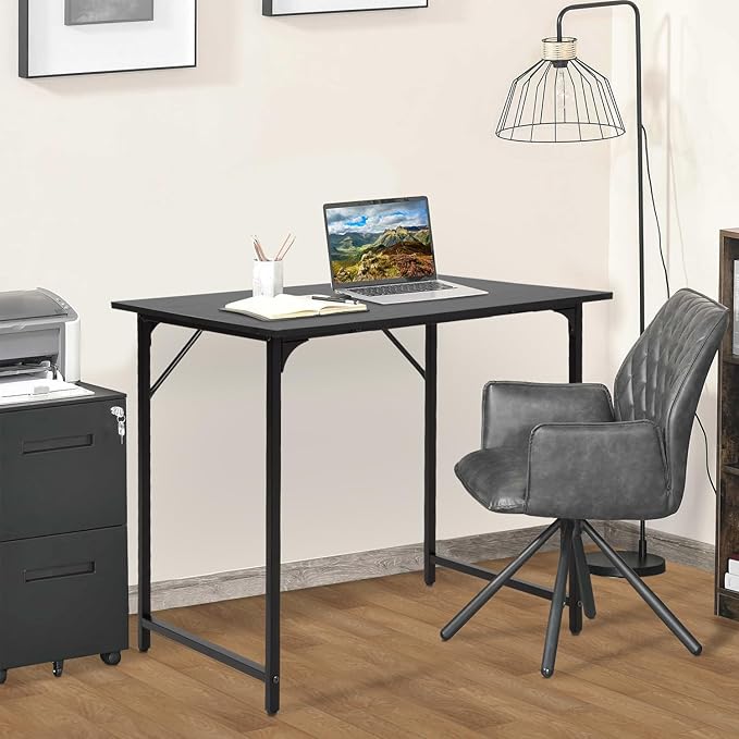 BestOffice Computer Desk,Home Office Desk, Modern Simple Style for Home Office Study Writing (Black, 32 Inch)