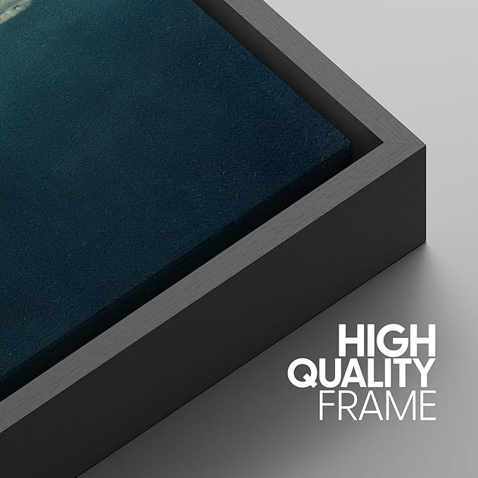 SIGNWIN 3 Piece Framed Canvas Wall Art A Series of White Clouds in The Blue Sky Nature Wilderness Illustrations Abstract Traditional Home Artwork Decoration for Living Room,Bedroom - 24"x36"x3 Black