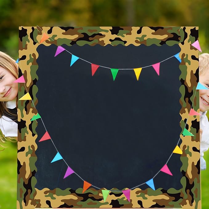 99 Feet Camo Bulletin Board Borders, Green Black Brown Camouflage Bulletin Board Border for School Classroom Office for Birthday Retirement Camping Themed Party Decoration,3 Rolls