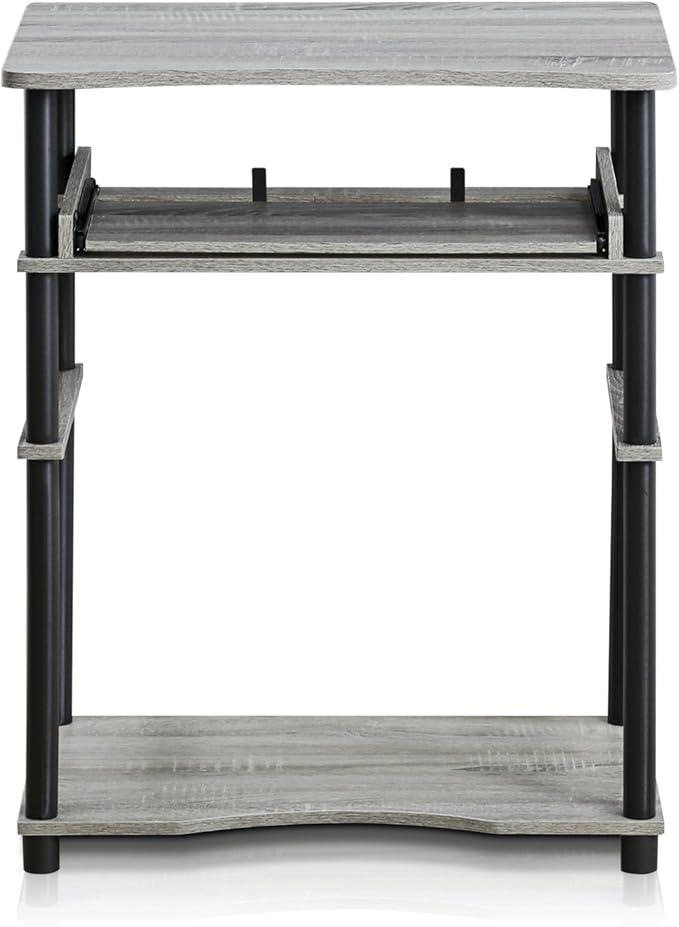 Furinno 10016GYW/BK Home Laptop Notebook Computer Desk, French Oak Grey/Black
