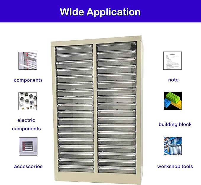 INTSUPERMAI Office Cabinets Document CFile Cabinet 36 Drawers Metal Document Storage Box