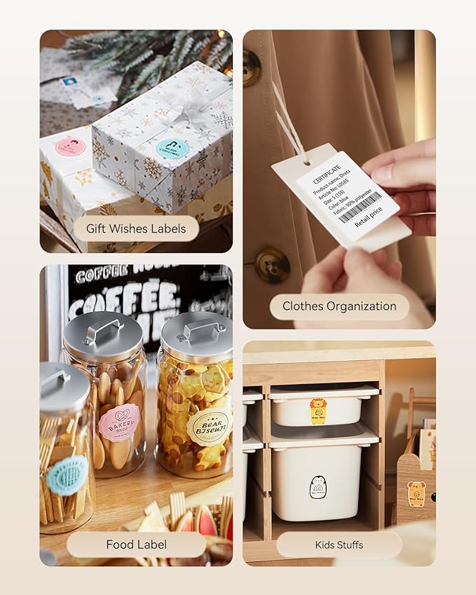 NIIMBOT B21 Label Maker, 2 Inch Portable Thermal Label Printer, Label Maker Machine with Tape, Compatible with Android, iOS & PC,Labeling for Home Storage Office and Small Business,Black