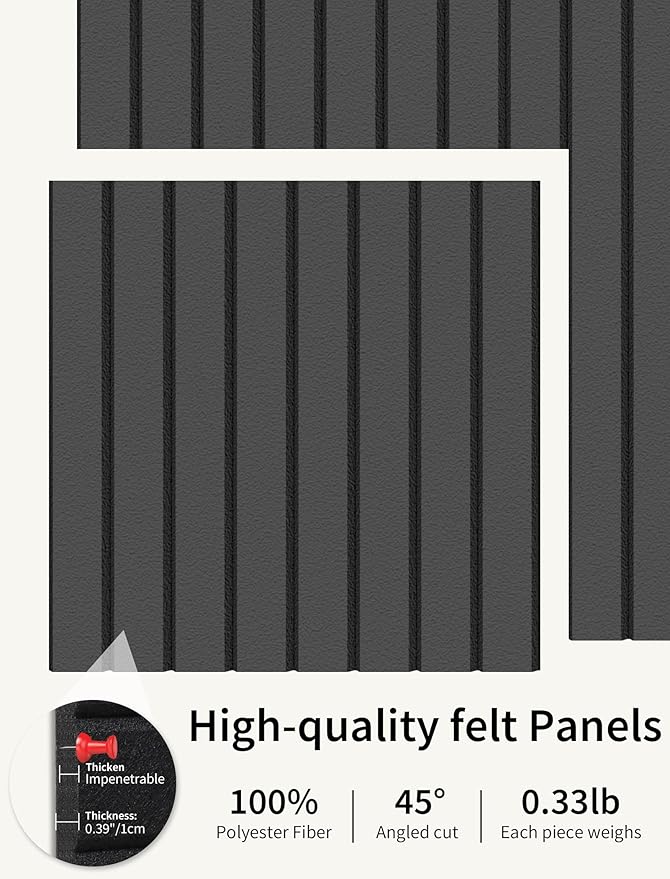 Large Bulletin Board 48"x 24" Cork Boards for Walls, 12 Pack Felt Wall Panels Photo Board, Cork Board for Office Home Pin Board