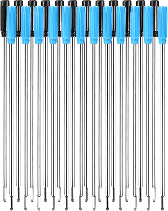 Jovitec 24 Pieces Replaceable Ballpoint Pen Refills Metal Pen Ink Refills Smooth Writing 4.5 Inch (11.6 cm) and 1 mm Medium Tip for Gifts Office(Black and Blue)