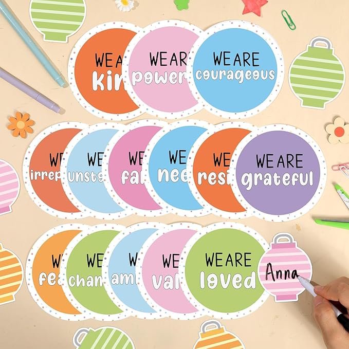 Pastel Affirmation Station Bulletin Board Set Motivational Together We are Better Bulletin Board Inspirational Positive Sayings Cutouts Classroom Decor for Back to School Decor Wall Door