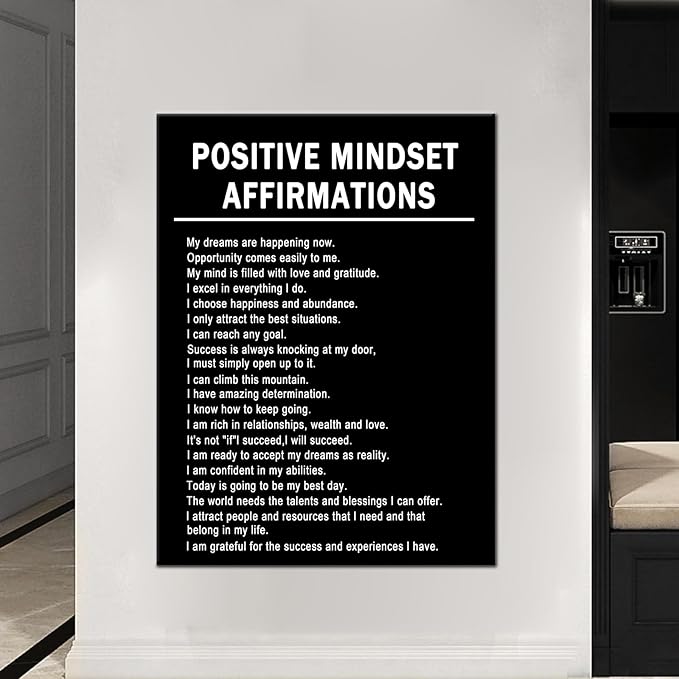 Motivational Wall Poster Decor Inspirational Canvas Wall Art Positive Entrepreneur Quotes Picture Print for Modern Home Living Room Bedroom Office Gallery Framed Decoration Artwork [30''Wx 40''H]