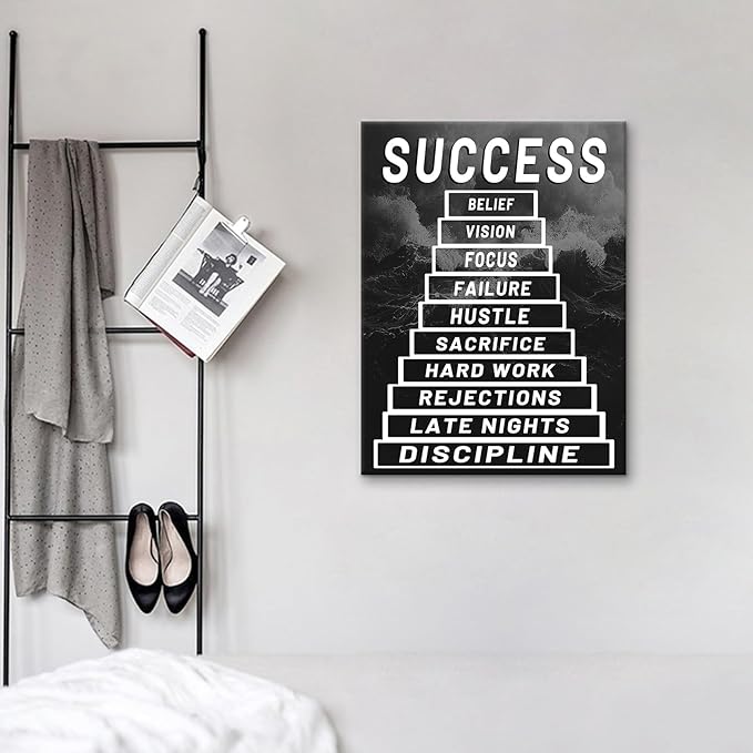 Inspirational Canvas Wall Art Motivational Architect Office Decor Success Positive Quotes Poster Print for Modern Home Bedroom Living Room Office Wooden Framed Wall Decor Ready to Hang [18''Wx24''H]