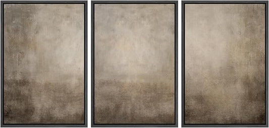 MUDECOR Framed Wall Art Print Set Neutral Abstract Landscape Illustrations Modern Art Boho Decorative Colorful for Living Room, Bedroom, Office - 24"x36"x3 Black