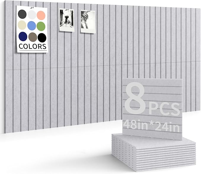 Large Bulletin Board 48"x 24" Cork Boards for Walls, 12 Pack Felt Wall Panels Photo Board, Cork Board for Office Home Pin Board
