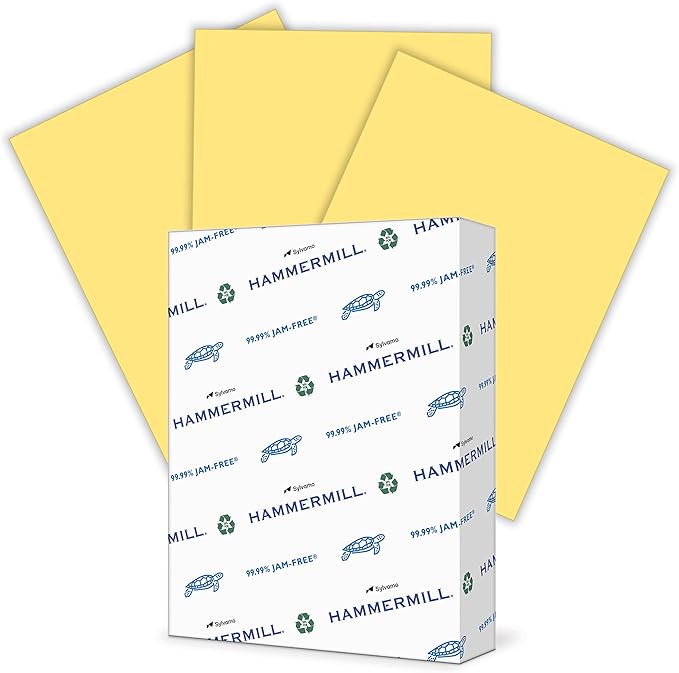Hammermill Colored Paper, 20 lb Buff Printer Paper, 8.5 x 11 - Made in the USA, Pastel Paper, 103325R - 1 Ream (500 Sheets)