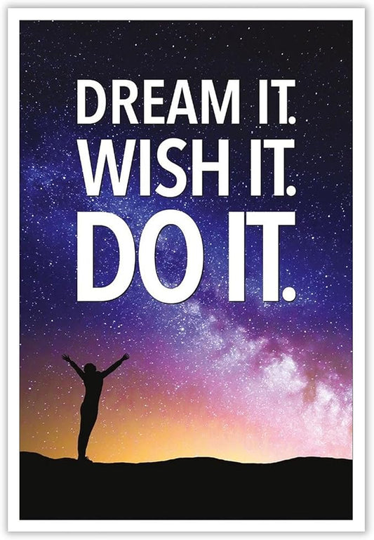 Funky Motivational Quotes Wall Art Trendy Motivational Dream It Wish It Do It Canvas Poster Work Motivation Hustle Inspiring Prints Painting For Office Living Room Wall Decor 8x12in Unframed