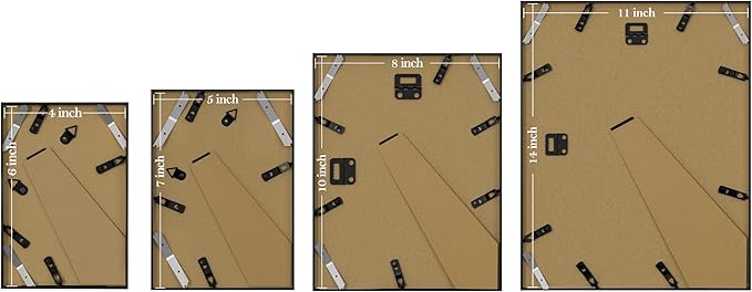 eletecpro Aluminum Gallery Wall Frame Set of 12, Including 2Pcs 11x14, 2Pcs 8x10, 4Pcs 5x7, 4Pcs 4x6 Photo Frames for Wall or Tabletop Display, Multiple Sizes Picture Frames Collage Wall Decor, Black