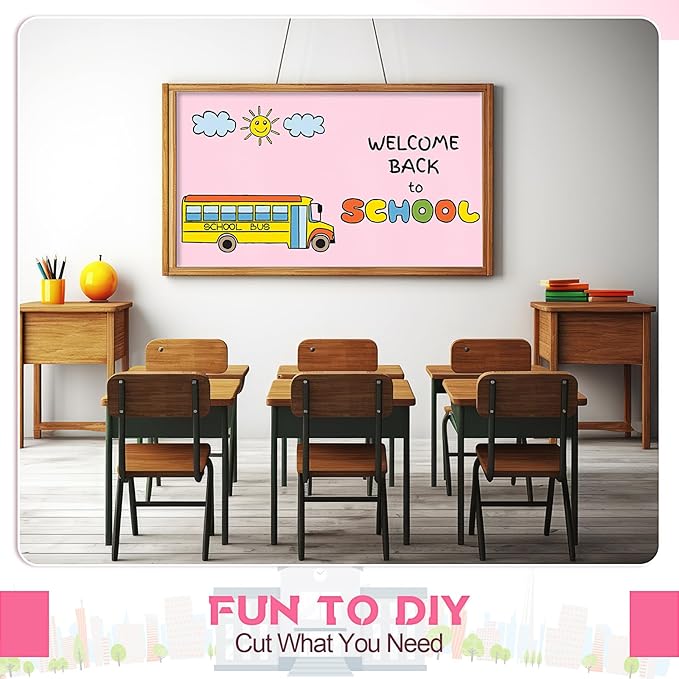 16 in x 40 Ft Fabric Bulletin Board Roll Classroom Non Woven Fabric Background Decorations Waterproof Wrinkle Resistant Bulletin Board for Back to School Wall Decor(Pink,Pure)