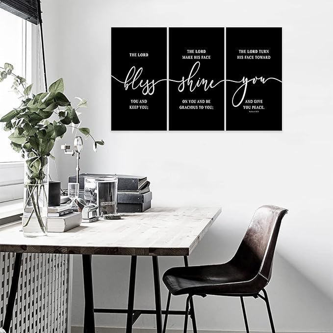 Office Wall Art - 3 Panel Motivational Canvas for Home Decor, Inspirational Quotes, Positive Entrepreneur Words Poster Frame for Company, 12"x18"x3Pcs