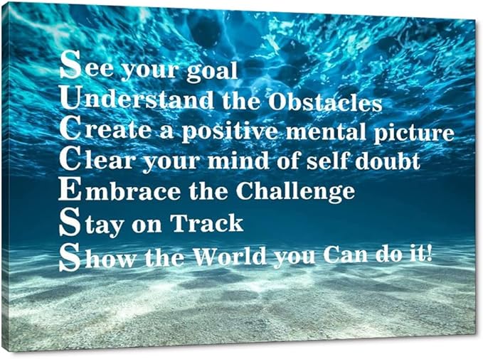 Inspirational Canvas Wall Art Inspiration Motivation Painting Motivational Quotes Modern Success Positive Posters Prints Artwork Living Room Home Office Decorations Framed Ready to Hang-28x44 inches