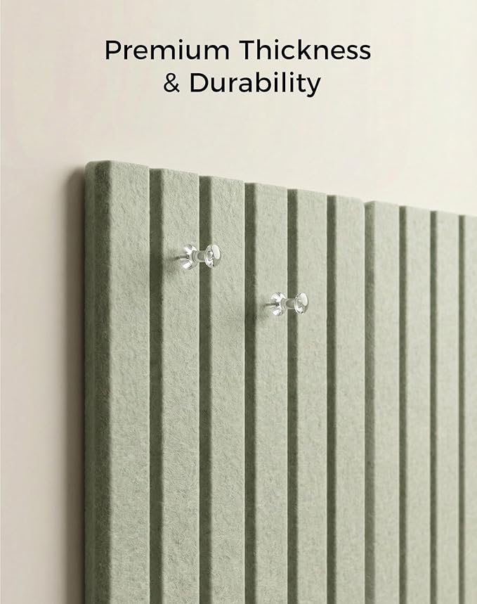 Aothia 12-Pack Large Felt Bulletin Board 48"x36", Modular Pin Board Tiles for Wall, Cork Board Alternative for Office & Classroom, Includes 70 Adhesive Tabs & 40 Pushpins, Sage Green